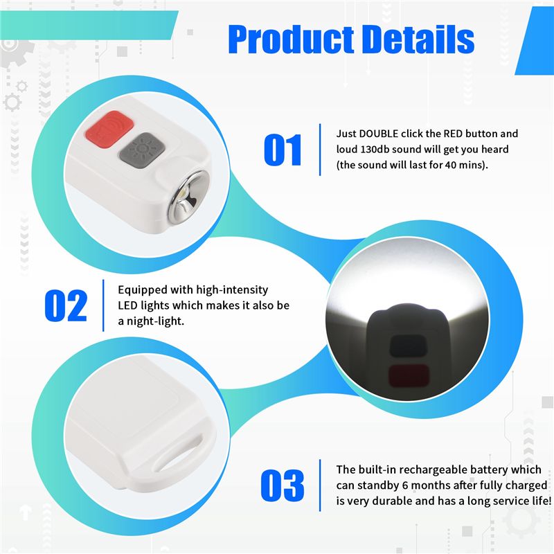 Personal Alarm Keychain - Persoonlijk alarm, veiligheidsalarm voor vrouwen met