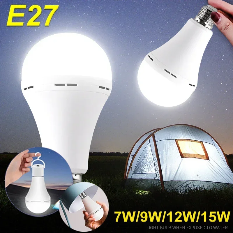 Power Outage Light - 7-15W LED-kampeerlamp Hoge helderheid Oplaadbare noodlamp