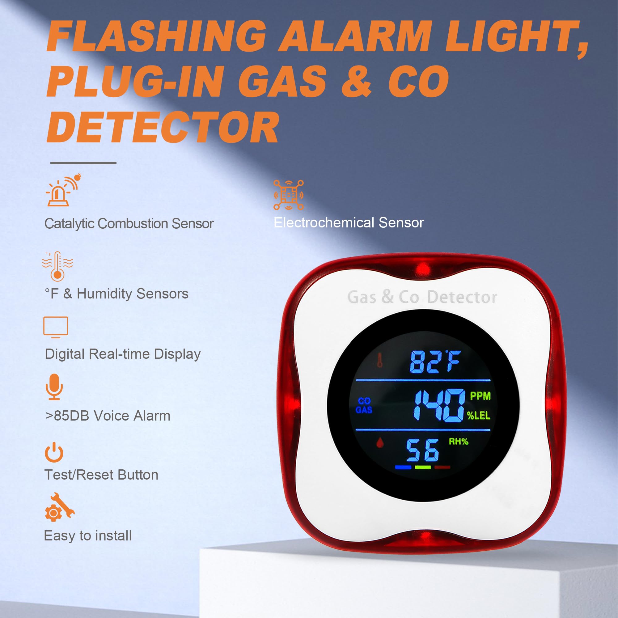 Combinatie van gas- en koolmon - Co Detector Plug recensie en prijs