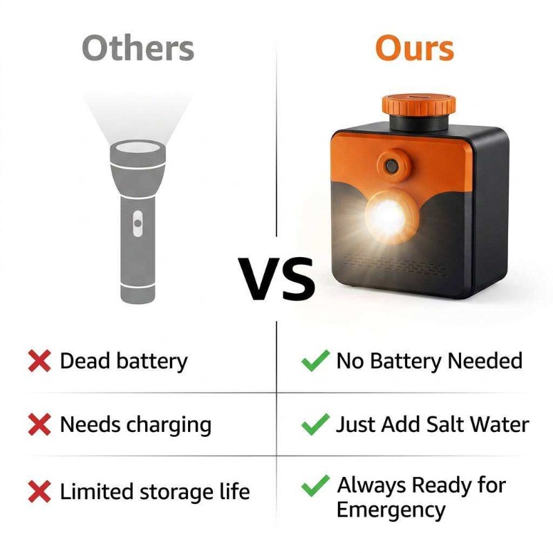 Zoutwaterlamp, noodverlichting - Power Outage Light recensie en prijs